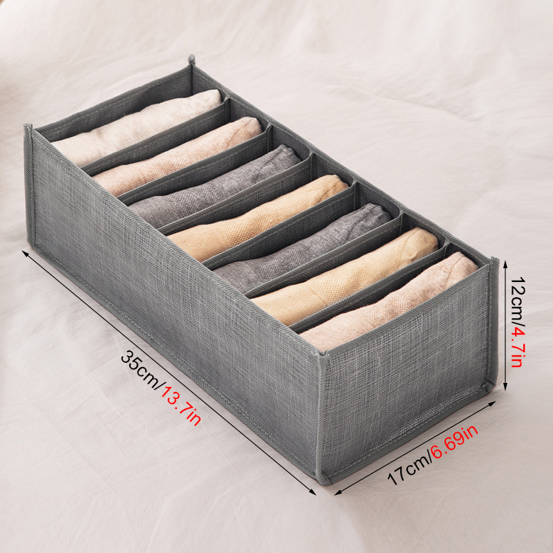 Aufbewahrungsbox für Jeans und Hosen, Kleiderschrank, Kleidung, Organizer, Schrank, Schublade, Trenner, Unterwäsche, Socken, T-Shirt, Aufbewahrungsorganisatoren: Licht Grau