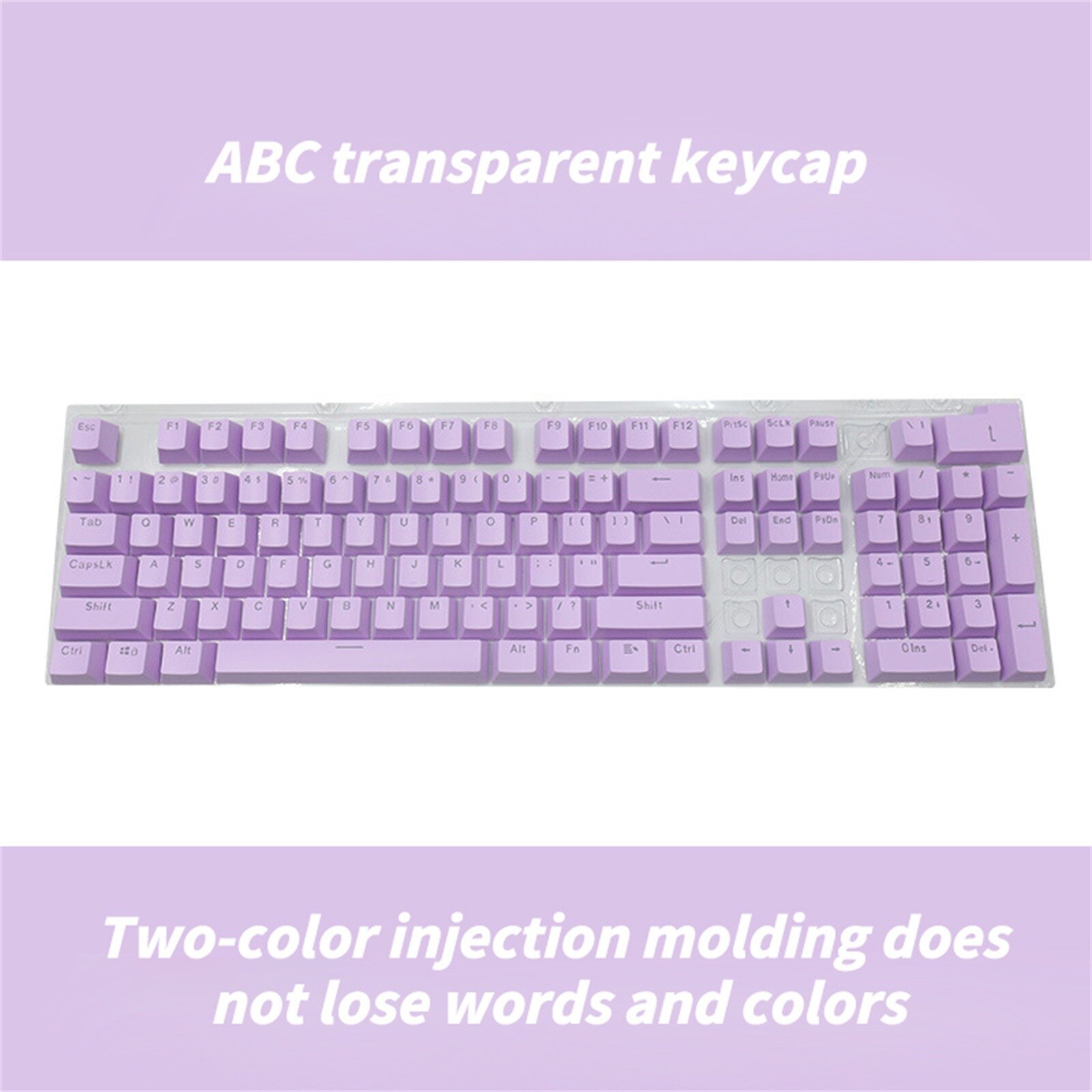 mechanical keyboard 104-key ABS keycap set backlit mechanical keyboard + send a set of keycaps: Purple 