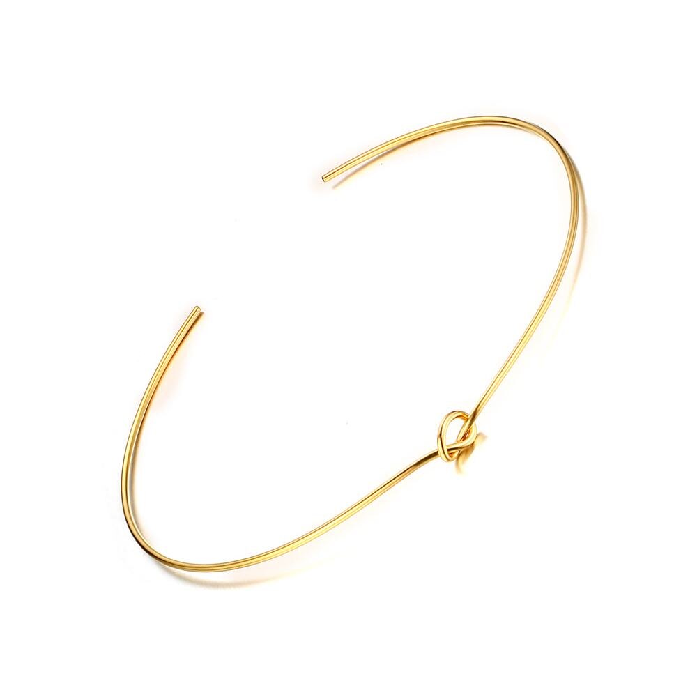 Open Round Knot Collar Necklaces for Women Choker Necklace Stainless Steel Bohemia Female Jewelry