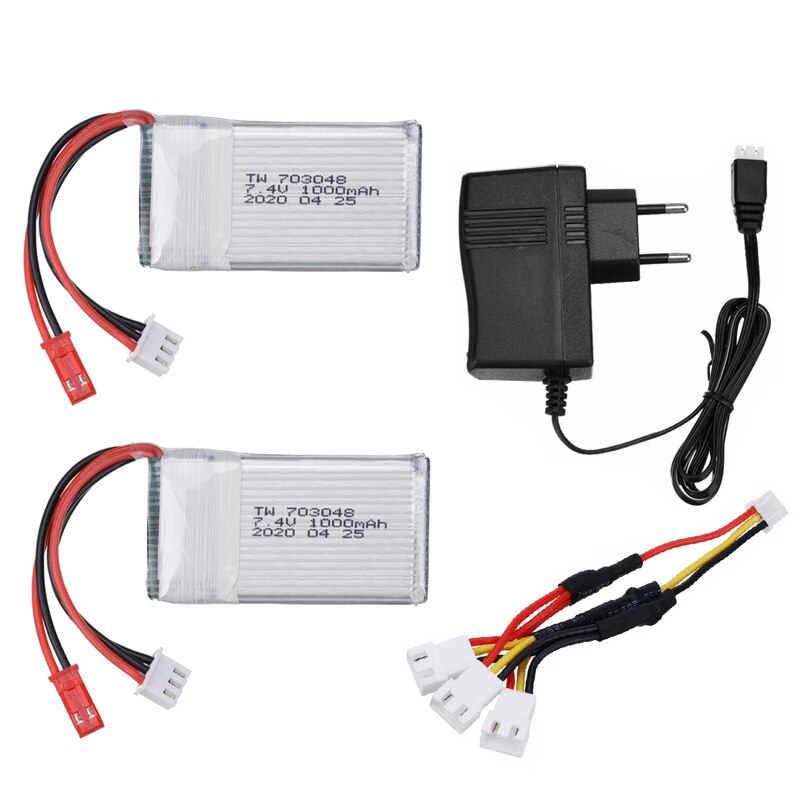 7,4 v 1000mah 703048 Lipo Batterie Mit ladegerät Für MJXRC X600 U829A U829X F46 X601H JXD391 FT007 RC spielzeug teile: YELLOW
