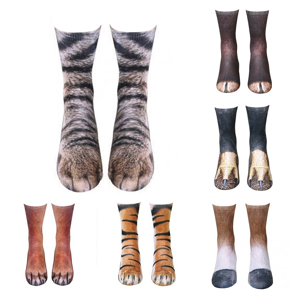 Cotton Socks Women Funny Print Animal Socks Kawaii Cute Casual Happy High Ankle Socks For Men Women 5ZJQ26