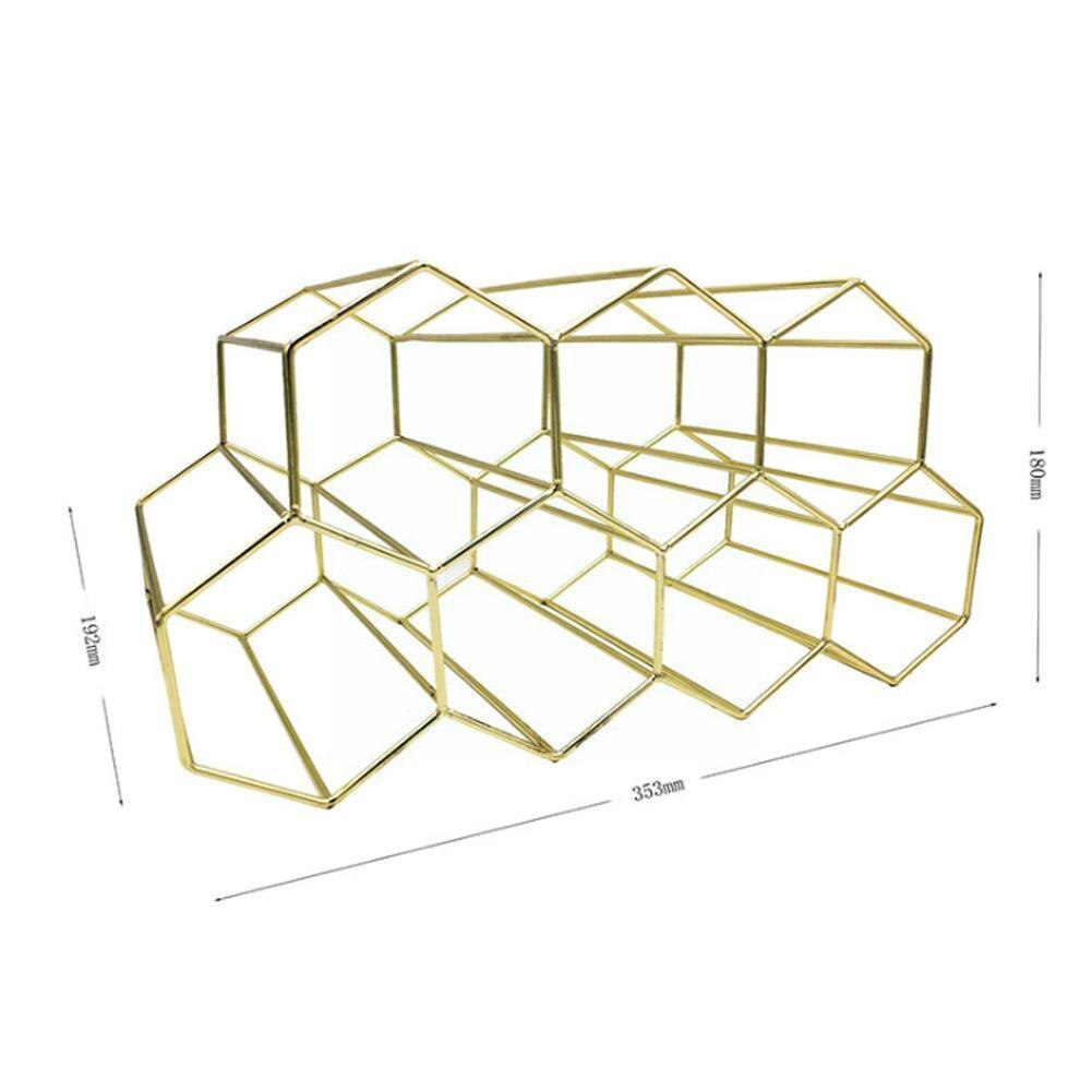 Honeycomb Wine Rack Modern Style Metal Wine Wine Ornaments Storage Rack Cooler Iron Wrought