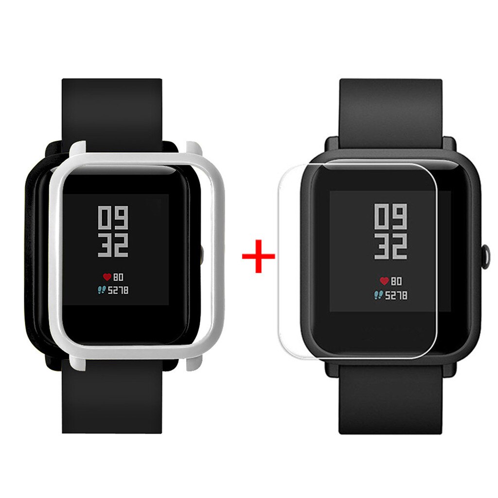 Kotelon kuori huami amazfit bip youth lite -kuorille näytönsuojakalvolla de pantalla ochrona ekranu naarmuuntumaton: L
