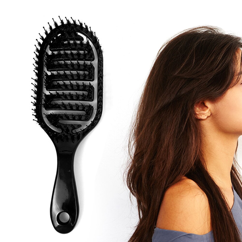 Gebogen Geventileerde Professionele Detangling Kam Draagbare Thuis Massage Hair Brush Styling Tools Sneldrogende Kapper Kapsalon