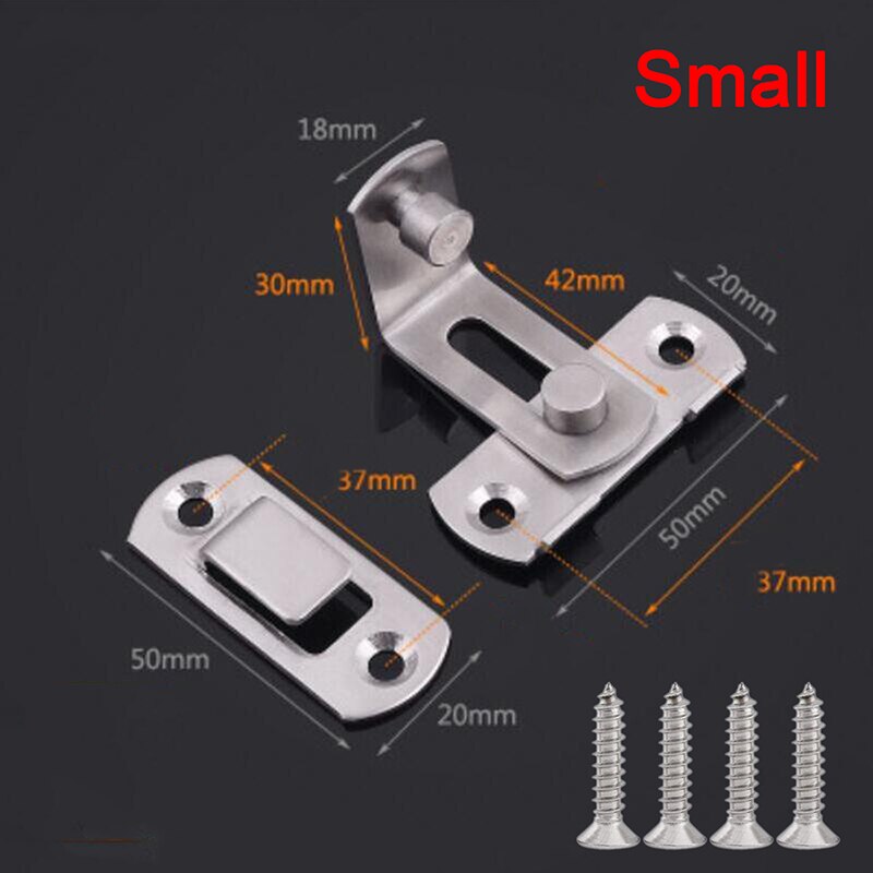 90 Degree Right Angle Door Latch Hasp Bending Latch Barrel Bolt with Screws for Doors Buckle Bolt Sliding Lock