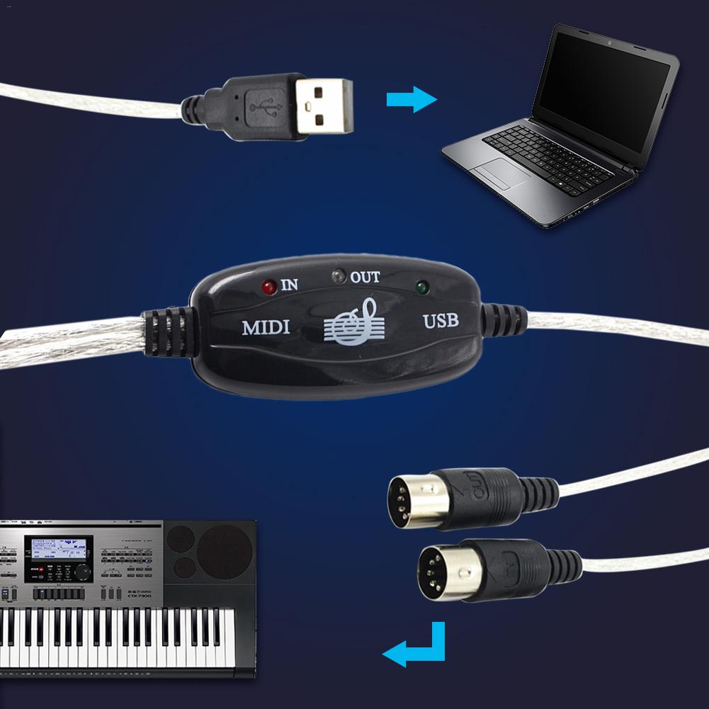 Hoogwaardige MIDI Keyboard PC Adapter USB Midi Audio Interface Muziek Opname Sound Mixer Audio Converter Voor Mengpanelen