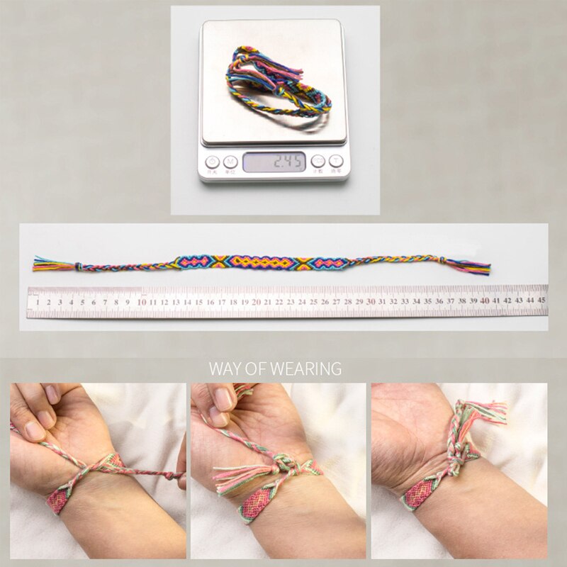 Neue Heiße Böhmischen Gewinde Armband Retro Handgemachte Boho Multicolor String Schnur Woven Geflochtene Hippie Freundschaft Armbänder Frauen Männer
