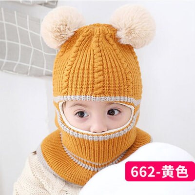 Baby Toddler Winter Warm Monkey Beanie Hat Earflap Knitted Cap Girl Boy Kids Children's ear knit cap: B