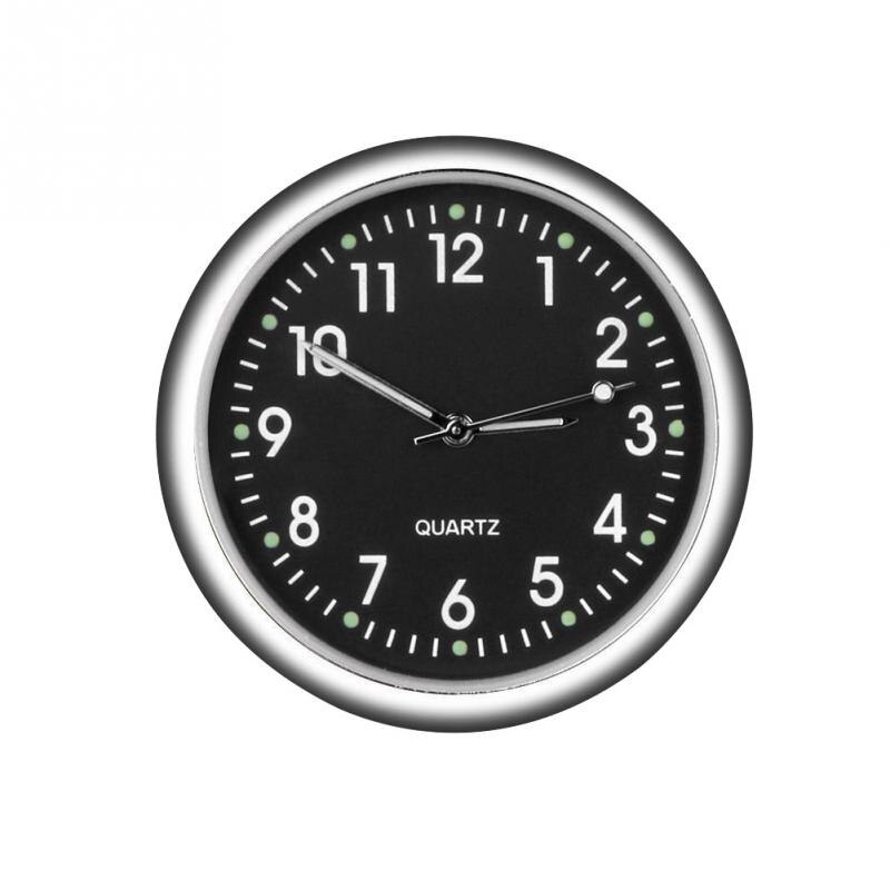 Self Adhesive Luminous Accurate Stick On Interior Practical Decoration Mini Auto Round Styling Portable Car Clock Analog