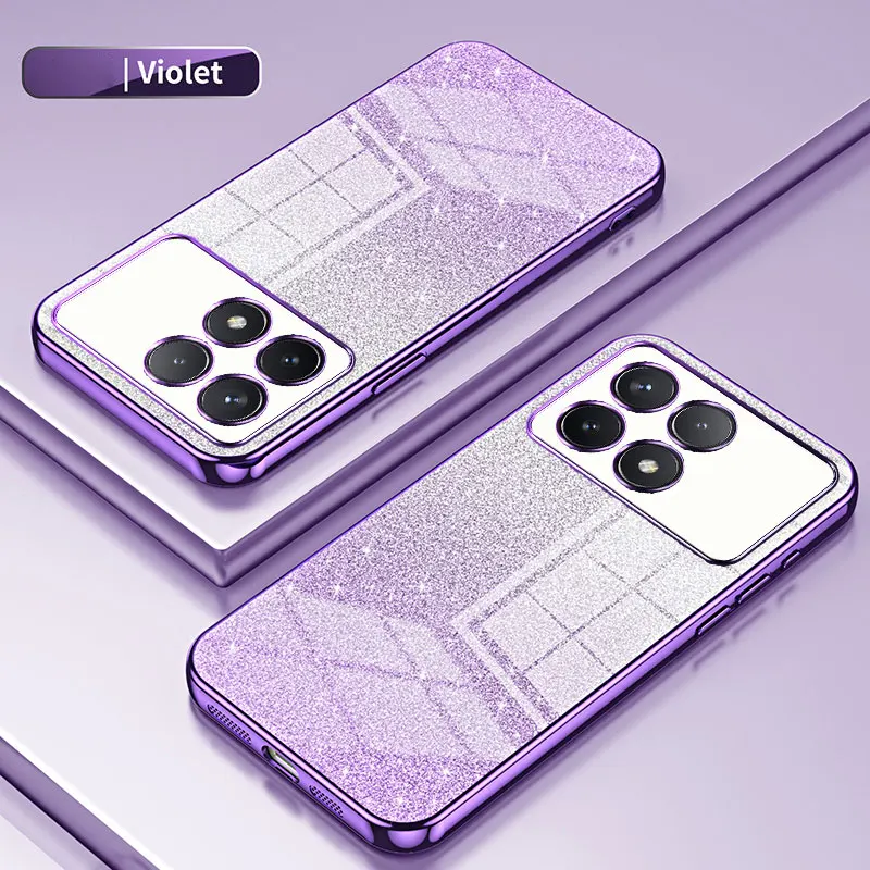 POCO X6 M6 Pro Luxury Glitter Shiny Case For Xiaomi POCO X6 Pro M6 Pro 5G Shockproof Soft Silicone Plating Transparent Cover