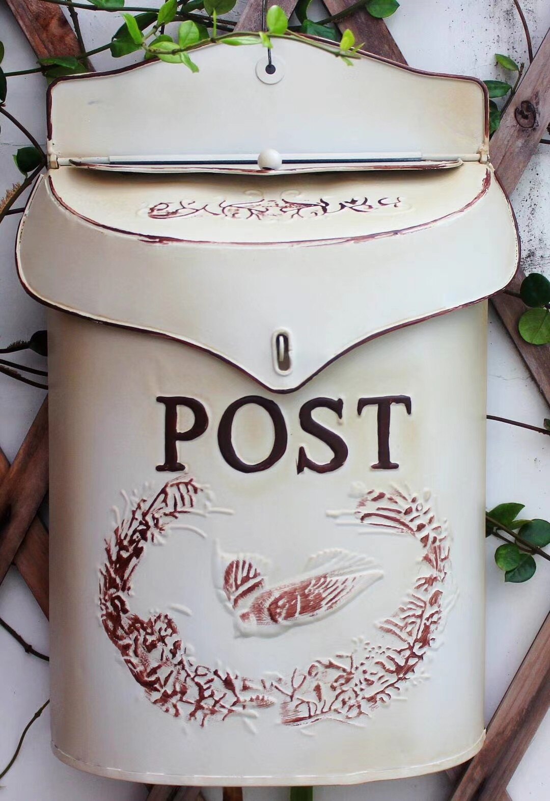 Distressed Retro Decorative Handicraft Metal Mailbox Letterbox Postbox Wall Decoration