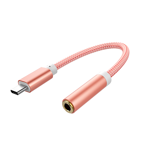 Usb Type C Naar 3.5Mm Koptelefoon Hoofdtelefoon Kabel Adapter USB-C Naar 3.5Mm Jack Aux Kabel Voor Letv 2 2pro Max2 Pro 3 Xiaomi 6: Pink color