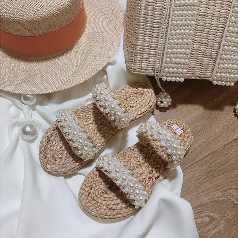 ZA nouvelle perle sac de paille tissé à la main sac à bandoulière bord de mer concepteur sac à main célèbre femmes sacs: only shoes
