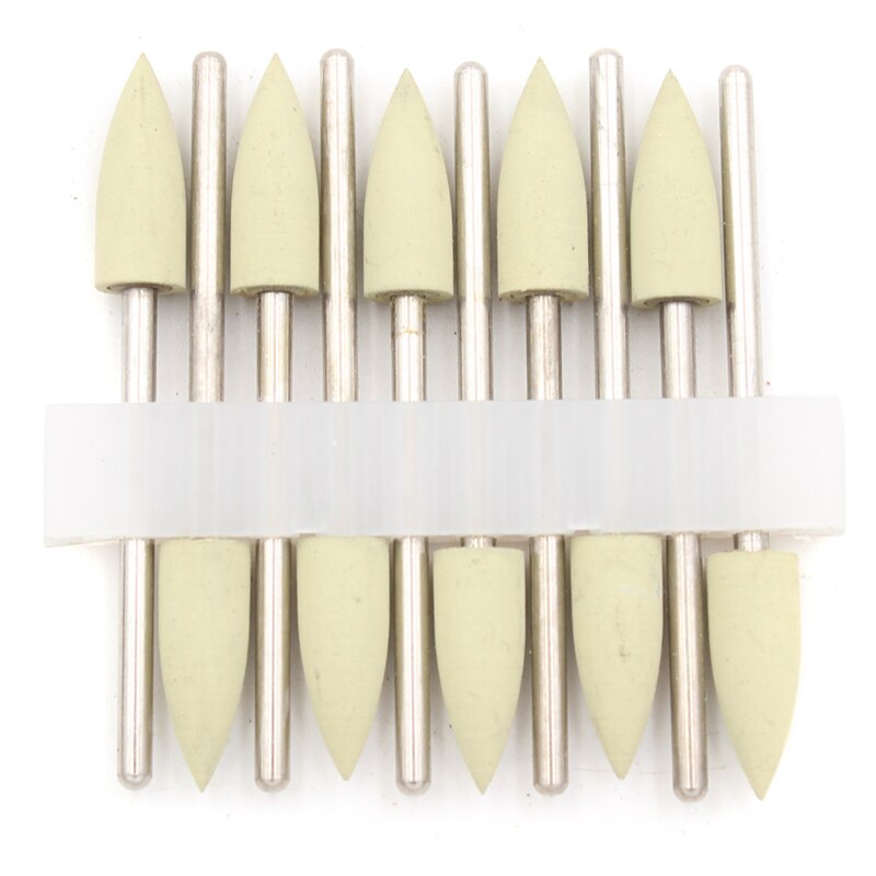 10pc pro søm borespids dyse cutter søm gummi silikone polermaskine slibehoved søm elektrisk manicure boremaskine tilbehør: 10