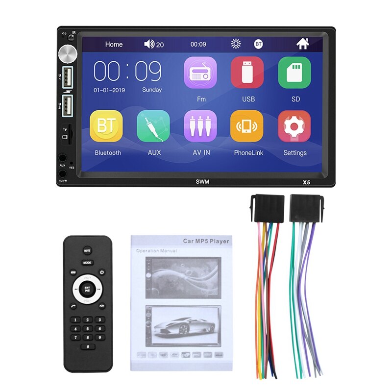 Uusi -7 tuuman autoradio autoradio  mp5 soitin stereovastaanotin 2 din autostereo tai radio para coche mirrorlink  x5