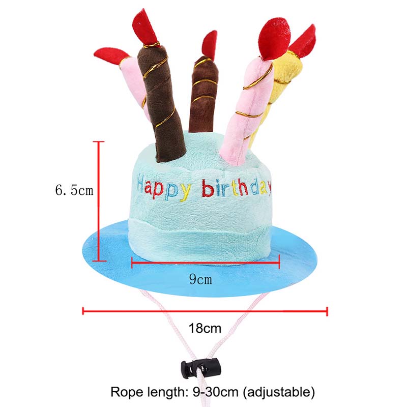 Pet Dog Toy Cute Birthday Cake Squeaky Toys Bite Resistant Bone Shape Stuffed Toy Cat Puppy Chew Toy Interactive Dog Accessories: Birthday hat