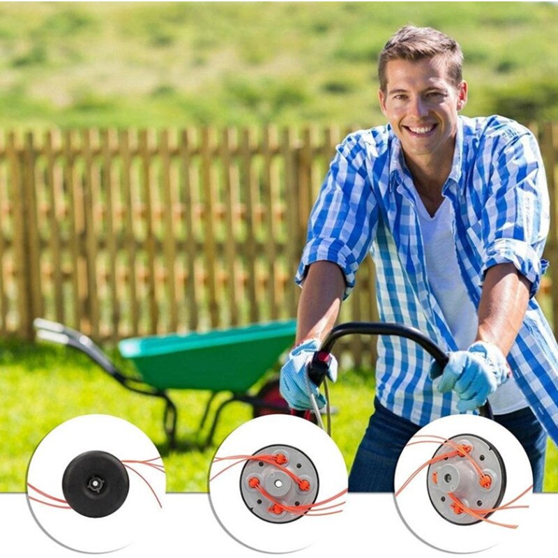 Universal 1pc 4 Lines Bump Speed Feed String Grass Trimmer Head For Lawn Mower Brush Cutter Head Replacement Garden Tools