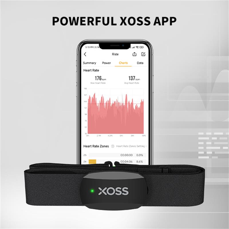 Xoss  x2 bryststropp pulssensor sykkel maur monitor bluetooth ant+ trådløs helse fitness smart sykkelsensor