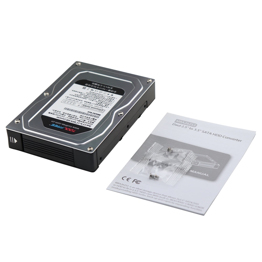 Carcasa adaptadora de disco duro SATA de 2,5 a 3,5 pulgadas, sin herramientas, compatible con SATA III, RAID 0, RAID 1, JBOD, Nord