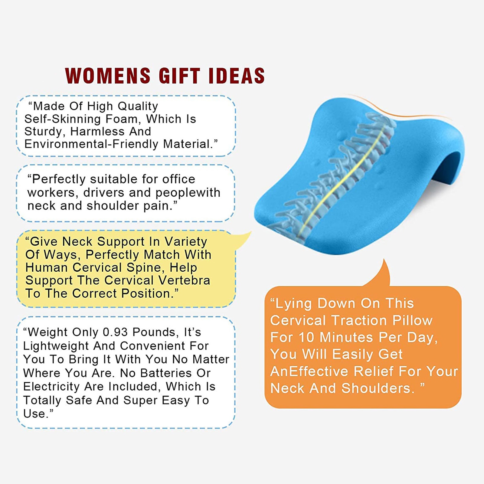 Neck Stretcher Neck Back Stretching Relax Neck Cervical Correct Massager for Pain Relief &amp; Cervical Traction