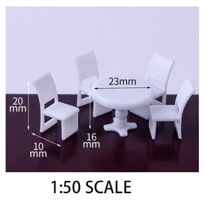 DIY sand table building material ABS Furniture 1/50 scale model tables and chairs set for miniuatre landscape DIY set CC MODEL: E