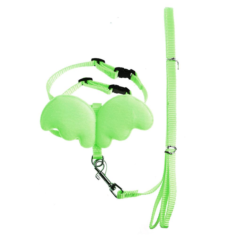 Verstelbare Pet Hoek Wing Konijn Ferret Pig Harness Leash Lead Strap Nylon Leuke X7YD: green / M