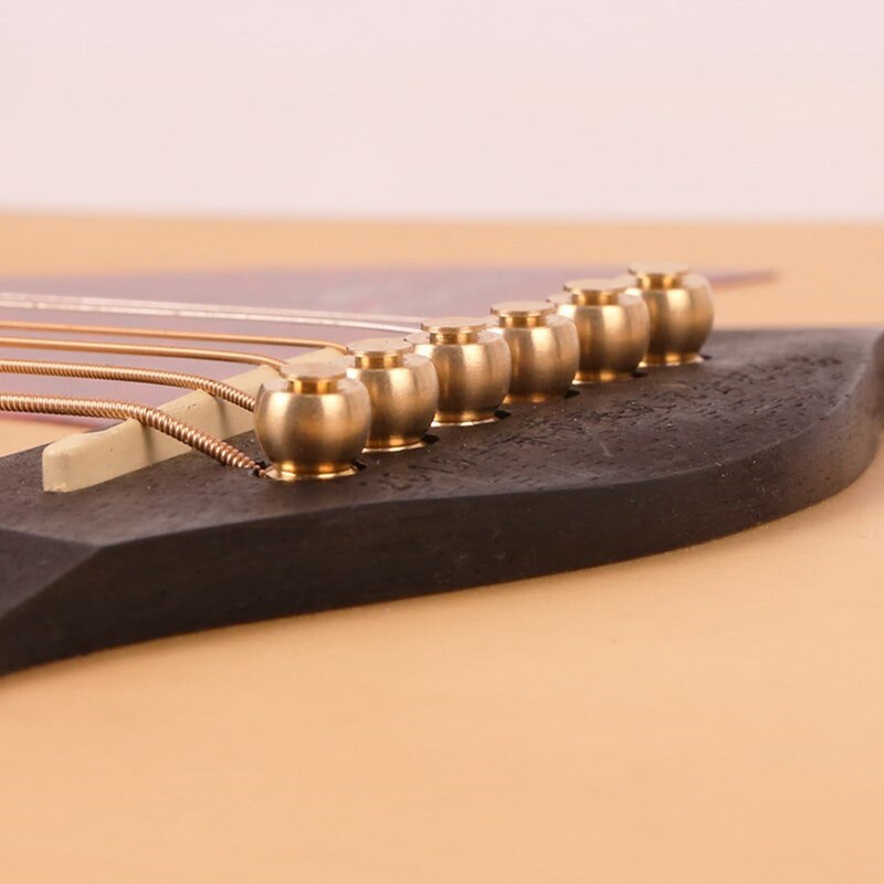 6 Stks/set Gitaar Peg Gitaar Snaren Nail Metal Akoestische Gitaar Bridge Pins Gitaar Snaren Vaste Kegel