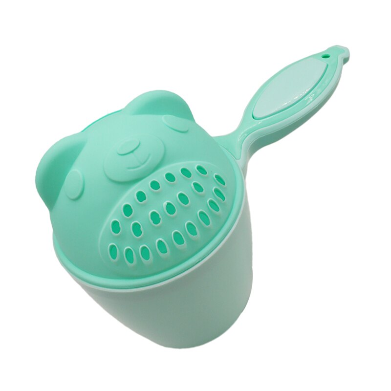 Petit seau de douche en forme de cuillère mignonne pour bébé,accessoire de bain pour nourrisson, décoré à thème de dessin animé, outil pour baignoire d'enfant, écope, shampooing,: Green Bear