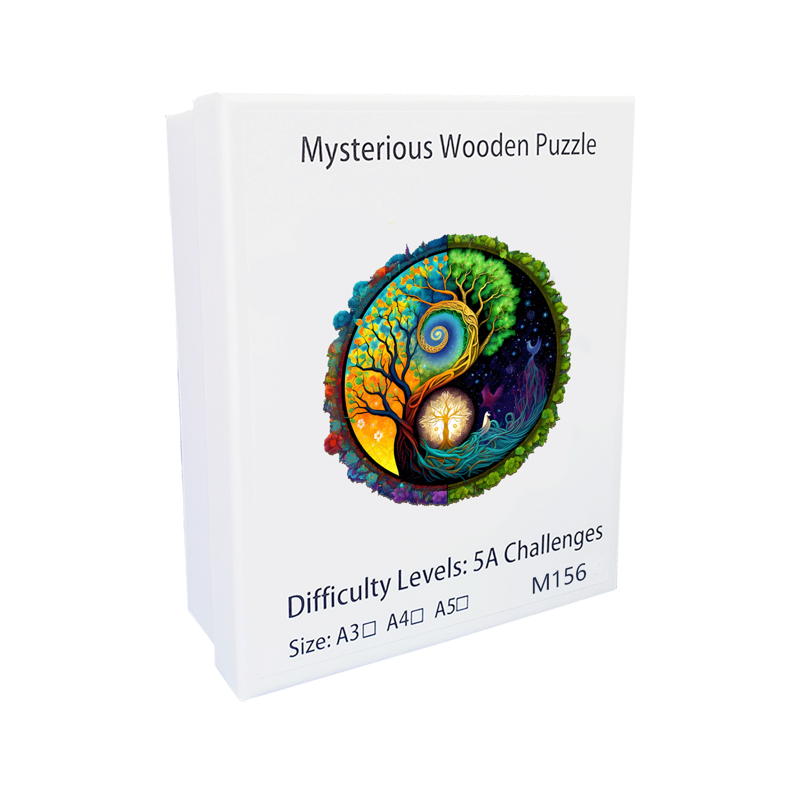 Beautiful Tree Pattern Wooden Puzzle with Irregular Animal Shapes, Stress Relieving Toys, Birthday