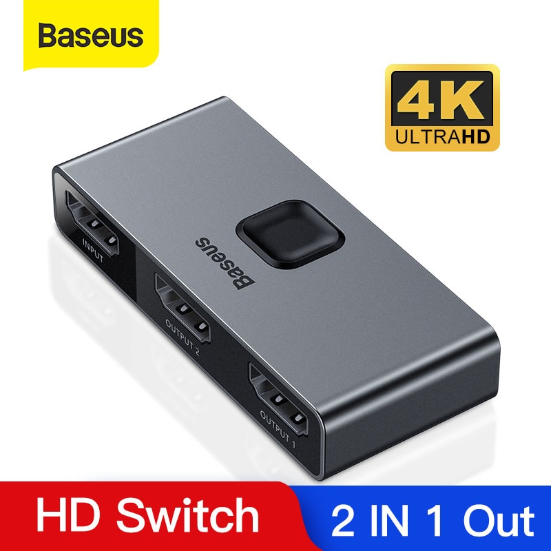 Baseus 4K Hdmi Splitter Schakelaar 1X2 & 2X1 Adapter 2 In 1 Out Hdmi Converter switcher Adapter Voor PS5 PS4 Hd Tv Box 4KHD Schakelaar