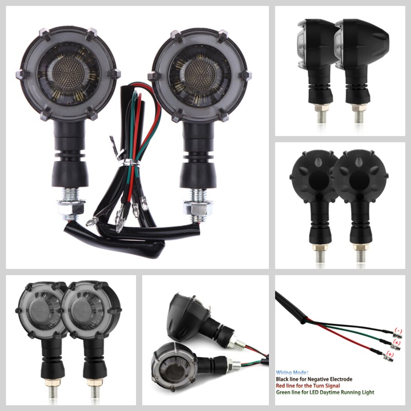 2Pcs/Pair Motorcycle Turn Lights Modified Waterproof LED Decorative Accessories Signal Lights Motors Daytime Running Lights