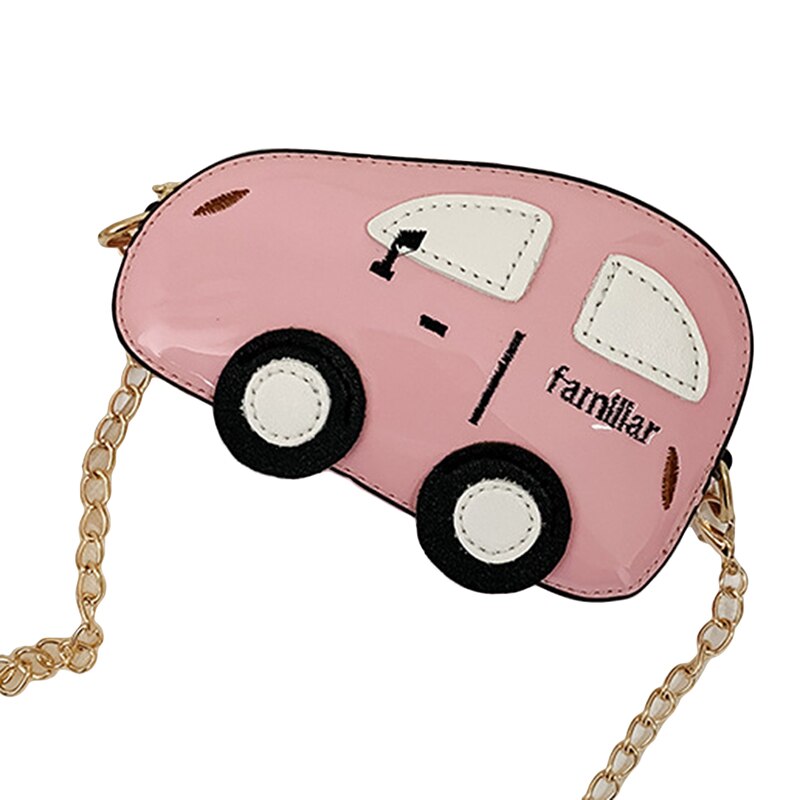 Mini dames schoudertassen crossbody tas auto cartoon portemonnee dames kleine schouder opbergtassen: Roze