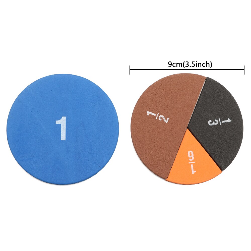 9 Sheets (Total 51 Pcs) Magnetic EVA Circular Numbered Fractions Mathematics Teaching Fractions Instrument Educational Math Toys