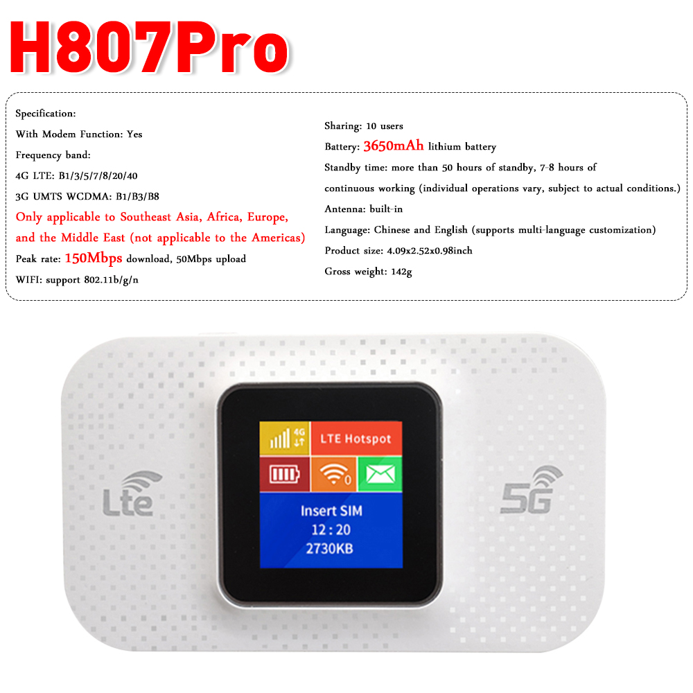 4G LTE Router WIFI Router Wireless Network Expander Sim Card Slot USB Modem 150Mbps Pocket Hotspot Mobile Wifi Router for Travel