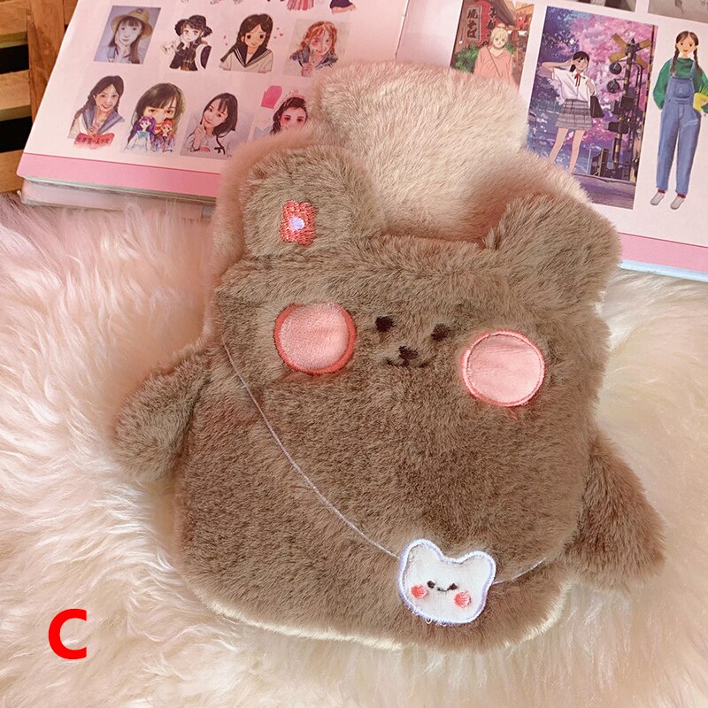 Japonais mignon dessin animé bouillotte hiver en peluche main plus chaude fille portable double couche petit sac d'injection d'eau: 03
