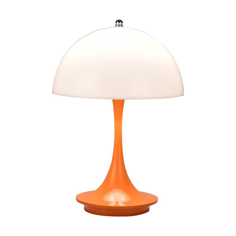 Danish mushroom table lamp Nordic modern high-end atmospheric charging bedroom bedside living room decorative light: black