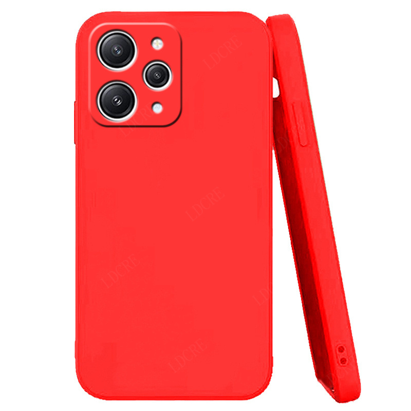 Coque en silicone liquide pour Xiaomi, coque souple antichoc, coque en TPU, Redmi 12, 9T, 9A, 10A, 12C, 9C, 10C, 9, 10: Denim / Rouge