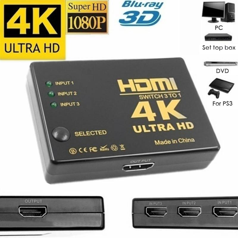 Hdmi Splitter 4K Hdmi Switch Adapter Hdmi Switcher 3 In 1 Out Voor Hdtv Pc AM8 Doos Switch Hdmi bi-Richting 4K X 2K Splitter