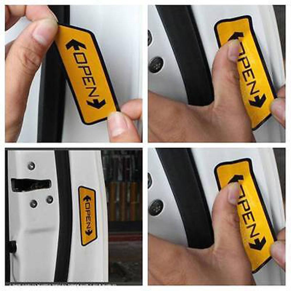 16 Stuks Auto Deur Opening Reflecterende Sticker Veiligheid Waarschuwing Sticker Accessoires Reflecterende Materiaal Waarschuwing Tape Voor Auto Veiligheid