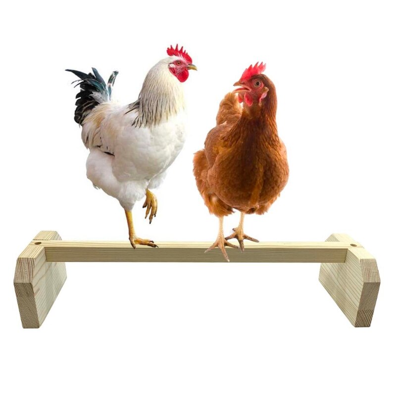2 Pcs Strong Wooden Backyard Chicken Perch Solid Roosting Bar Coop and Brooder Toys for Large Bird Baby Chicks Parrots