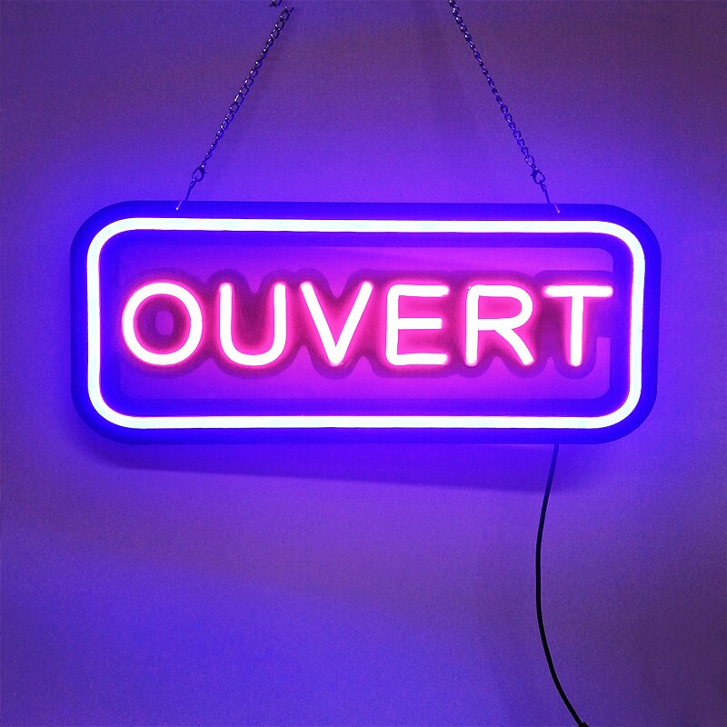 Ouverte Led con letras OPEN señal de luz de neón de la barra del Partido de Navidad Visual arte letrero de neón para tienda ventana decoración atística de pared DC 12V alimentado: Default Title