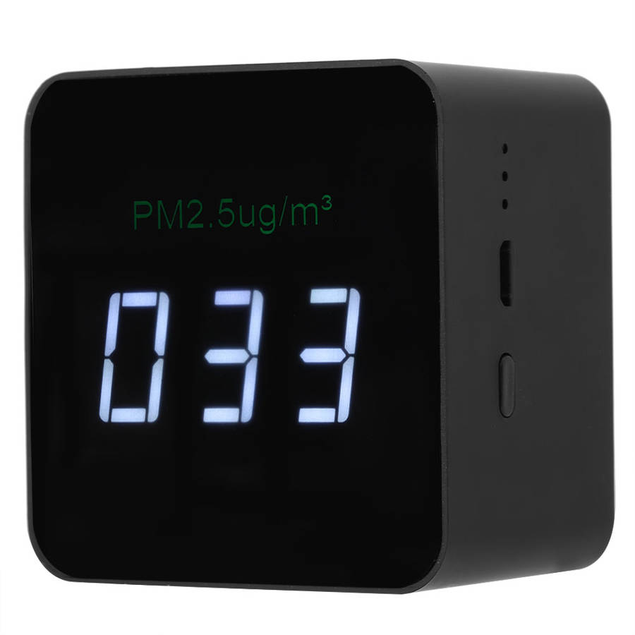 Mini PM2.5 Detector USB Air Tester Monitor Meter Rechargeable Air Detector with LED Display Black