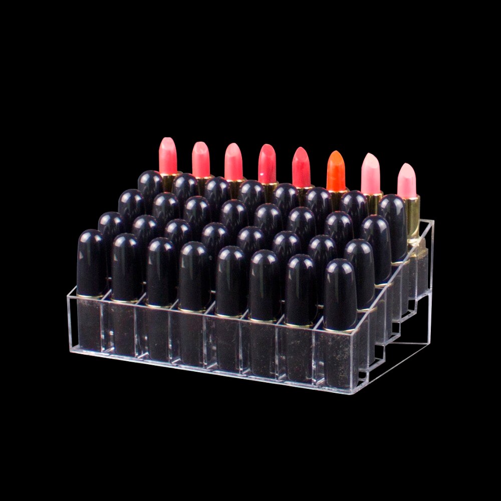 Plastic 40 Slots Lipstick Organizer Transparent Lip Gross Storage Box Large Capacity Makeup Organizer Cosmetic Lipstick Holder