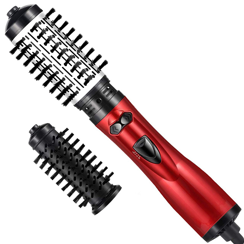 Electric Hair Styling Powerful Hair Dryer Brush Curl and Straighten and Curling Hair Air Brush: Red / UK Plug