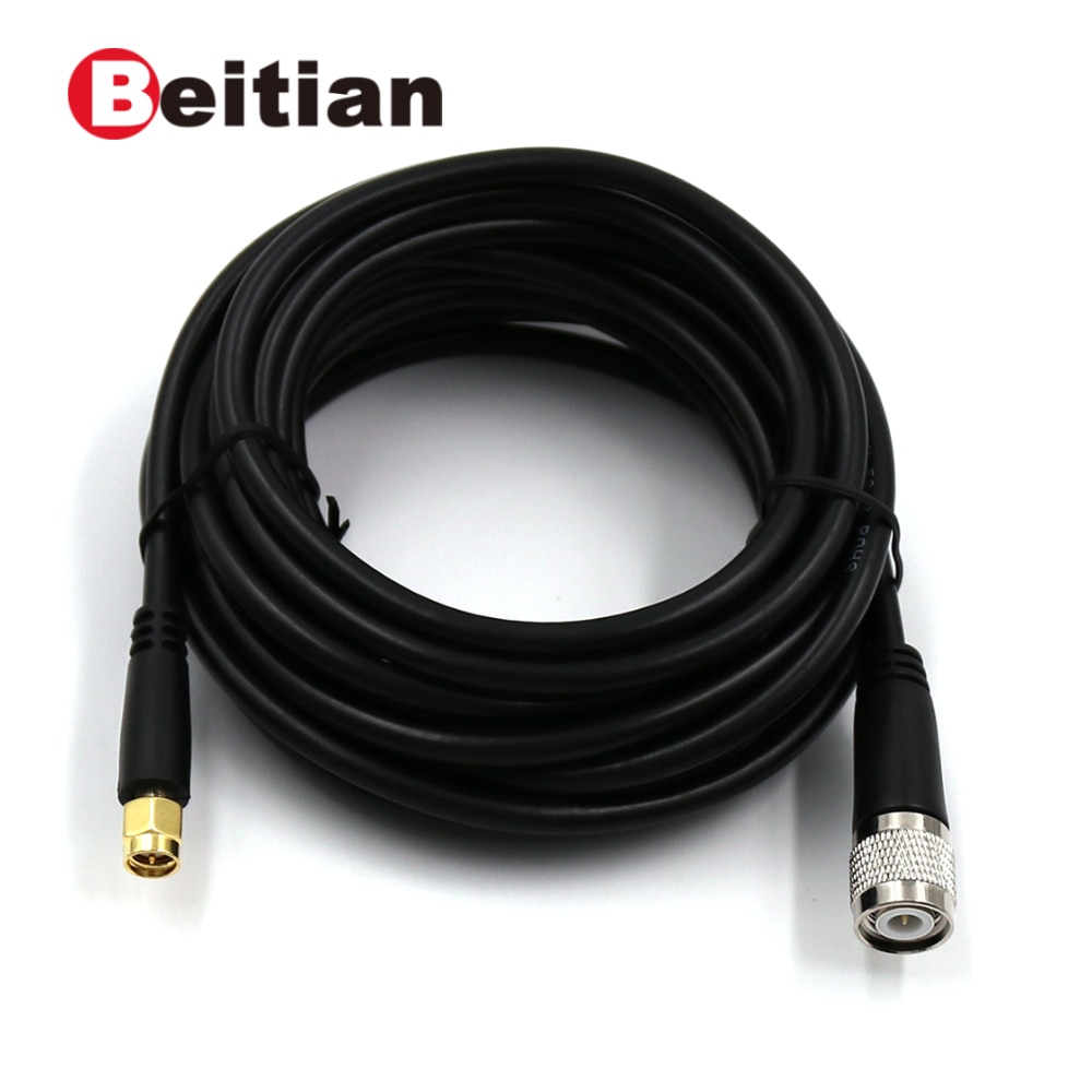 BEITIAN 5.0m length GNSS antenna TNC male-SMA male connector RF feeder cable,B-5-TNC-SMA