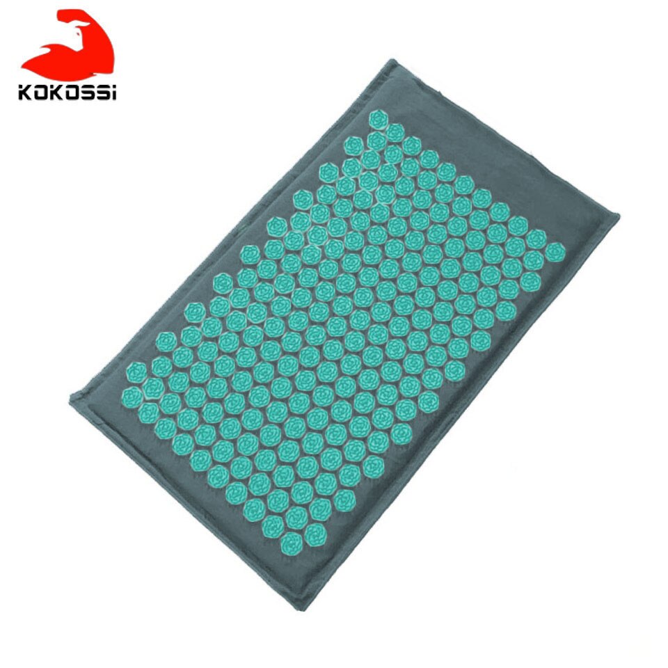 KoKossi-colchoneta de acupuntura de lino orgánico Natural, cojín de masaje con puntas de loto, esterilla de Yoga para alivio del dolor y espalda/cuello: All Blue Mat