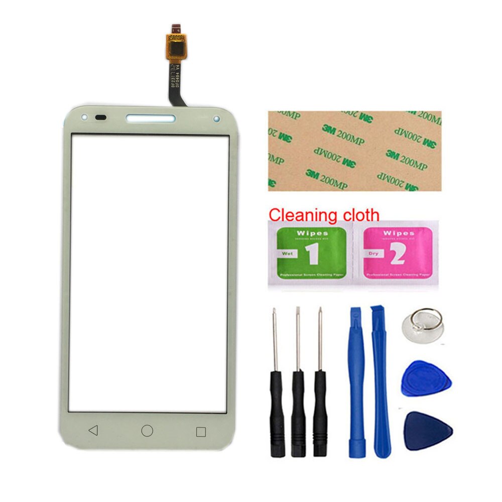 Digitizer Panel Voor Alcatel One Touch U5 3G 4047D 4047G 4047 OT4047 OT4047D Touch Screen Touchscreen Sensor Gereedschap 3M Lijm: White With Tools