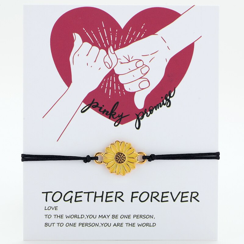 Armbänder für frauen Böhmischen Sonnenblumen Sonne Blume Gänseblümchen Armbinde Legierung Einstellbar Gewebt Karte Armbinde charme armbänder für frauen: Gelb Gänseblümchen Schwarz