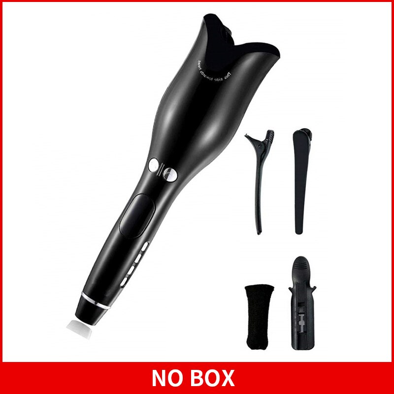 Automatic Hair Curler Rotating Ceramic Curling Iron Tongs Corrugation Curling Wand Hair Waver Styler Tools Auto Hair Crimper: Black / EU