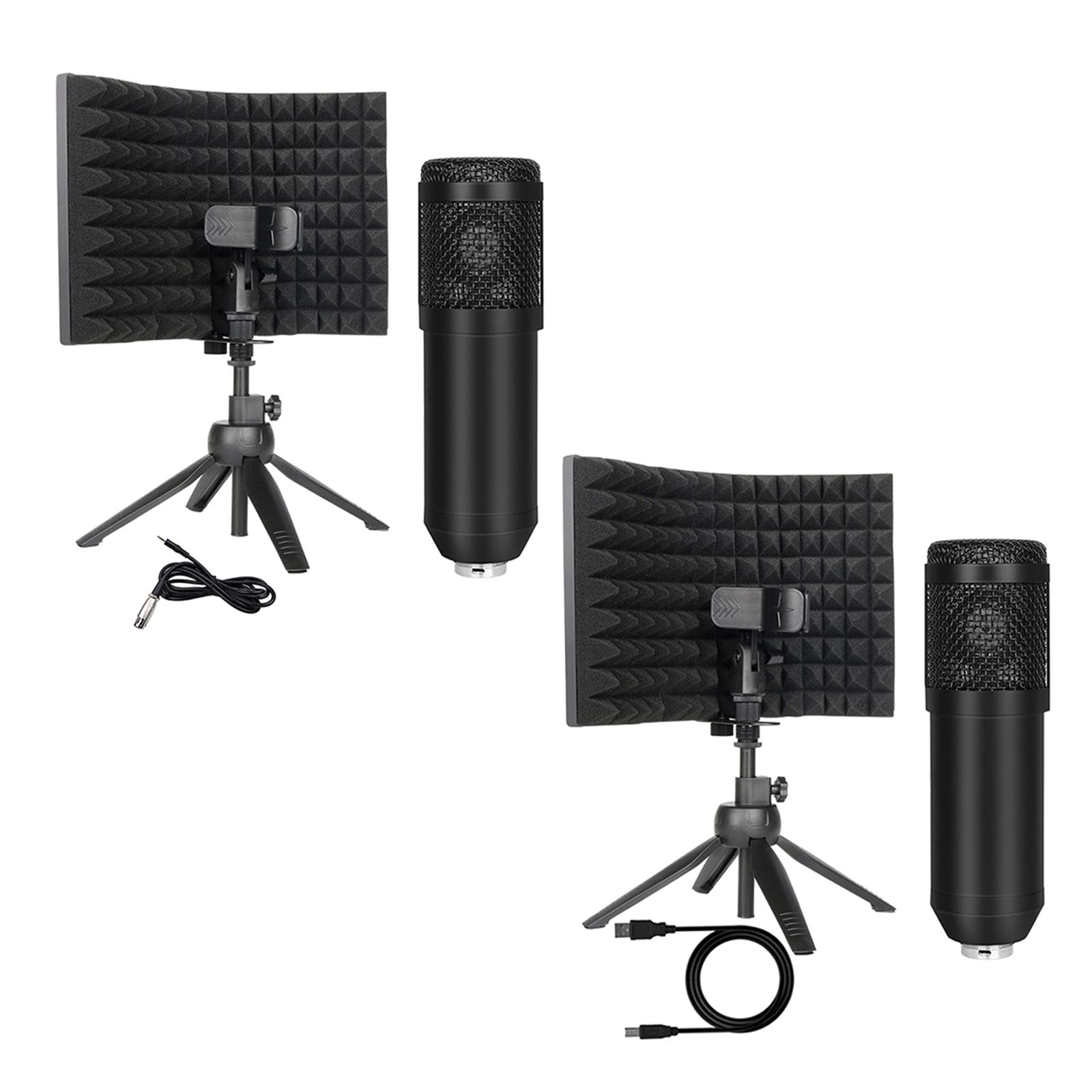 Professionele Studio Recording Condensator Microfoon Bundel Cardioid Mic Opvouwbare Pc W/Drie-Deur Isolatie Shield Voor Computer